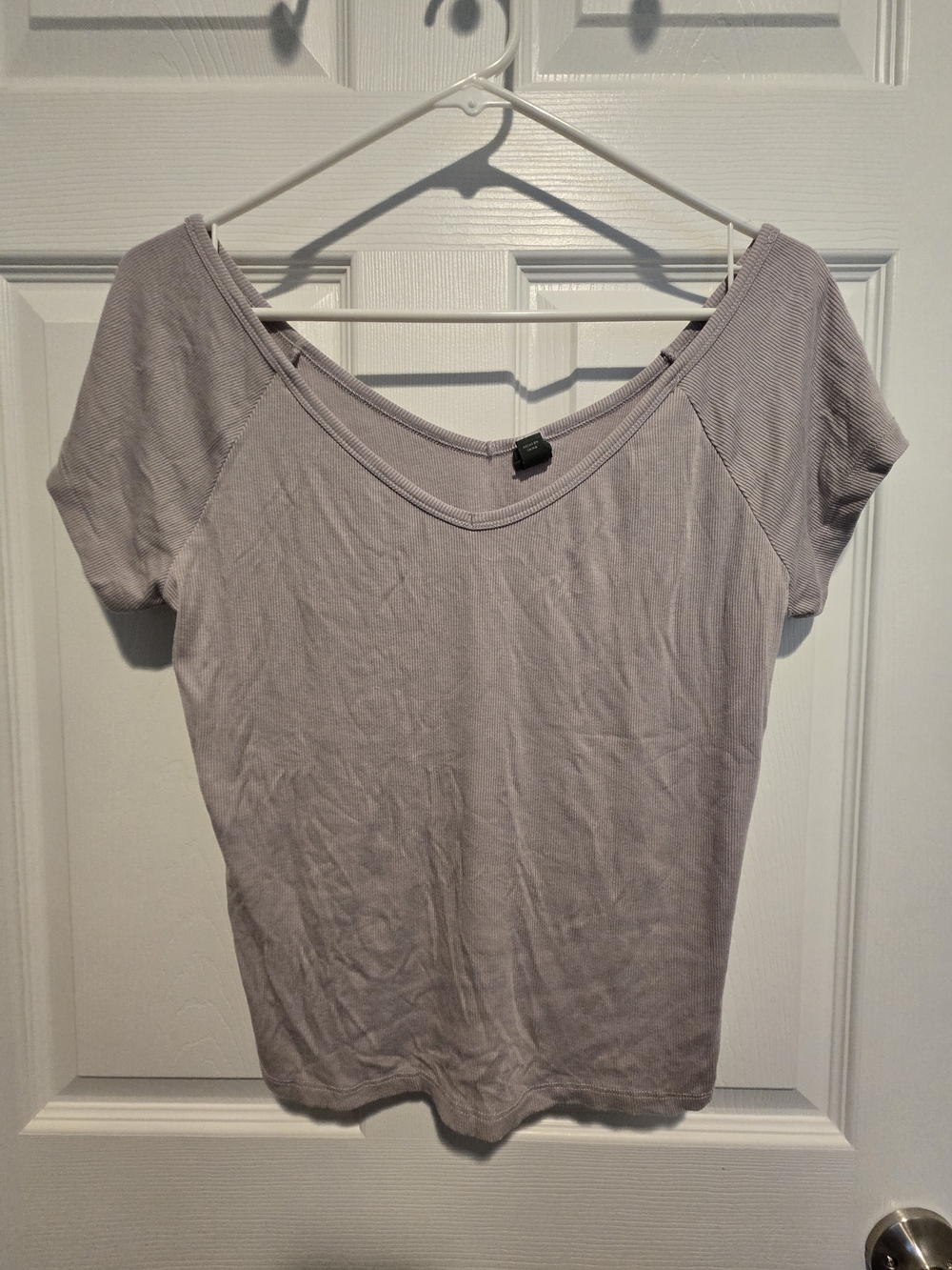 Wild Fable Gray Short Sleeve Crop Top